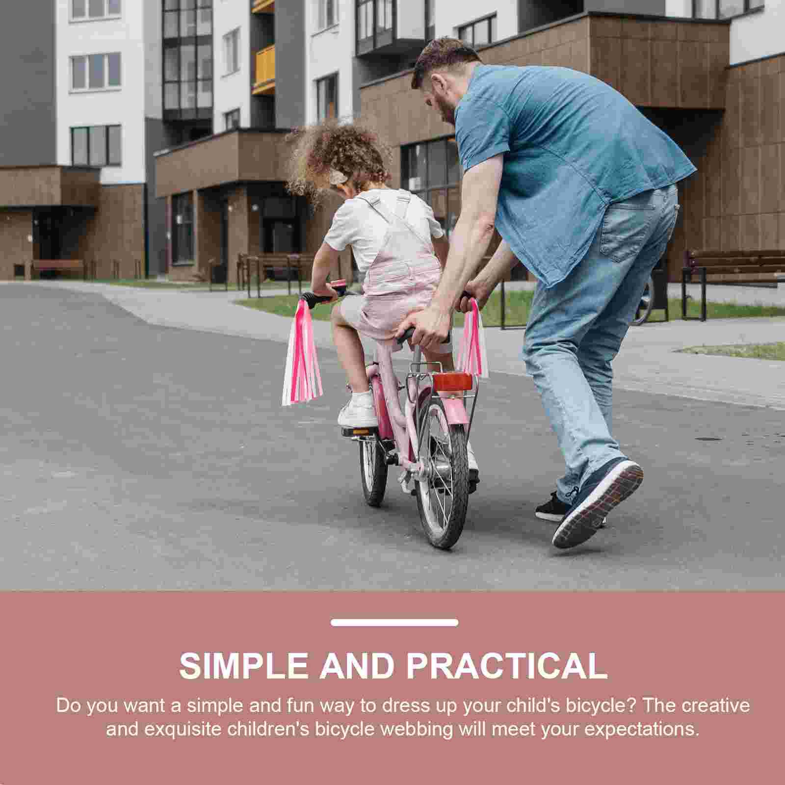 2 Pairs of Bike Color Streamers Delicate Handlebar Ribbon Bike Handle Streamer