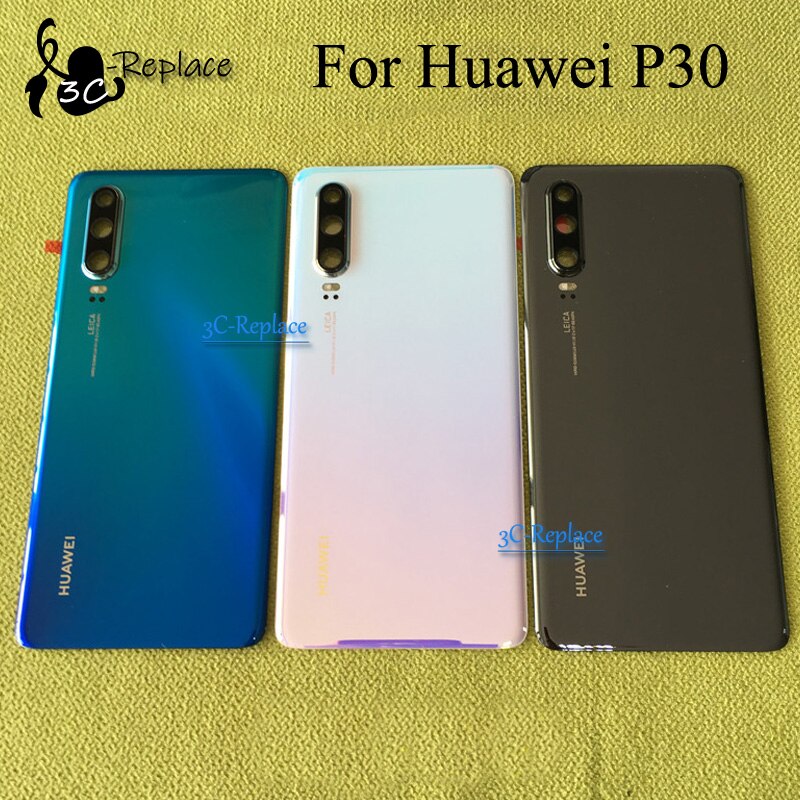 Original 6.1 inch For Huawei P30 / For Huawei P30 Global Back Battery Cover Door Housing case Rear Glass lens parts Replacement