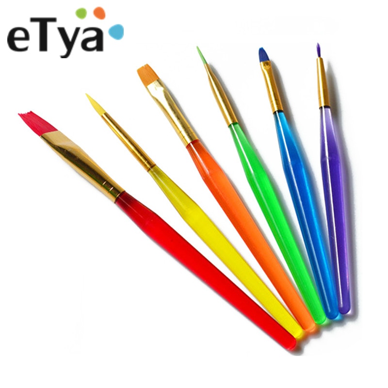 6 unids/set pincel de colores Fondant herramientas de decoración de pasteles juego para glaseado de pintura DIY de pastelería herramientas de pastelería para la torta