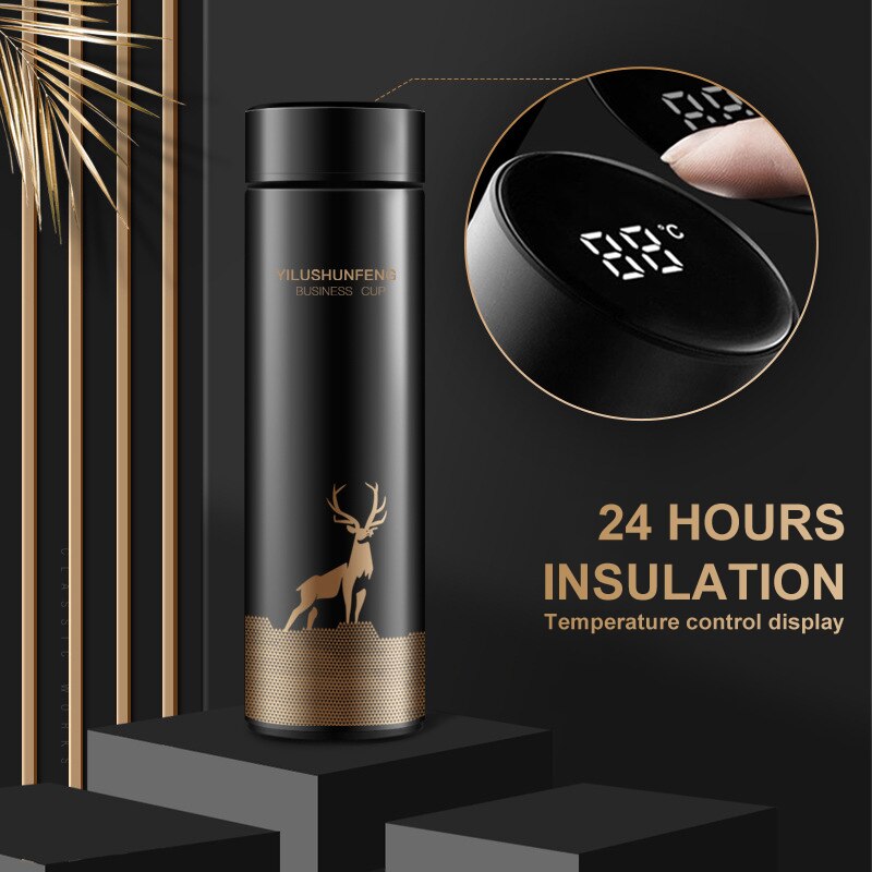 Intelligente Digitale Thermos Water Cup Touch Display Temperatuur Rvs Draagbare Thermosflessen Koffiemok