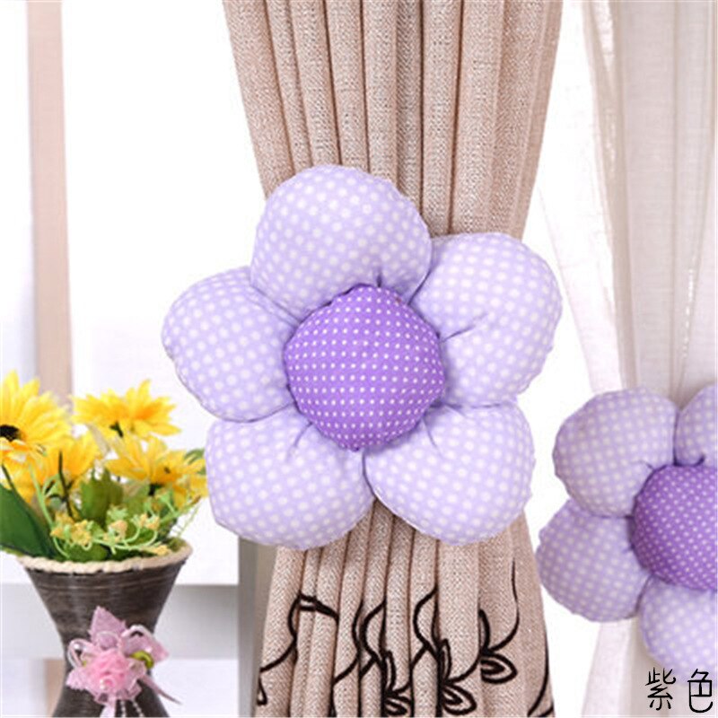 Moderni violetti perinteinen kiinalainen auringonkukka punainen kukka verhopidike verhotarvikkeet koriste verho solmiot cp -hm371*3: Violetti
