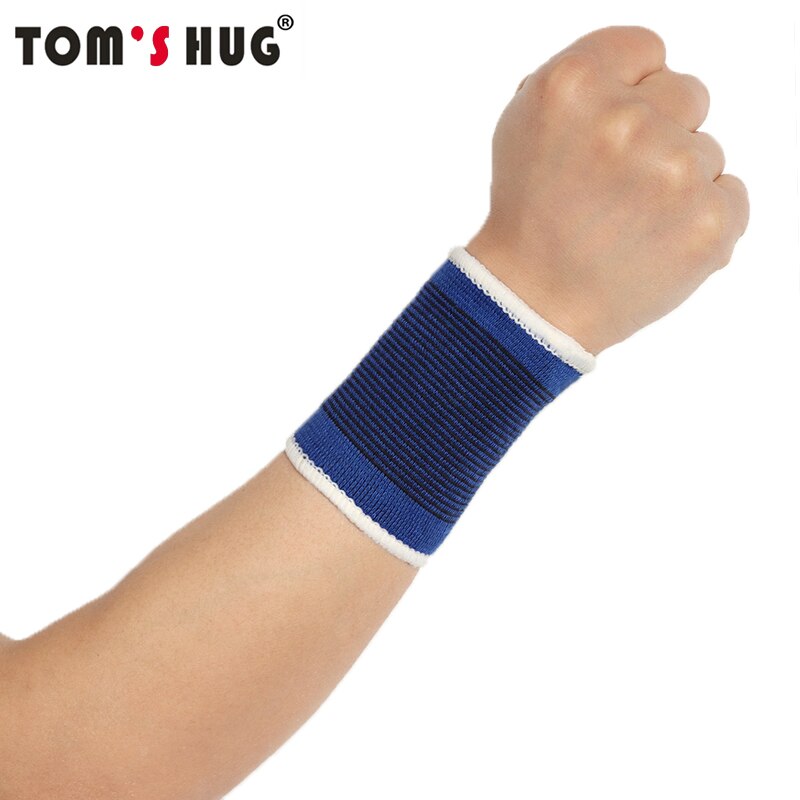 Tom 'S Knuffel Professionele Sport Polsbandjes Pols Brace 1 Pcs Polsbandje Palm Ondersteuning Knit Warming Protector Blue
