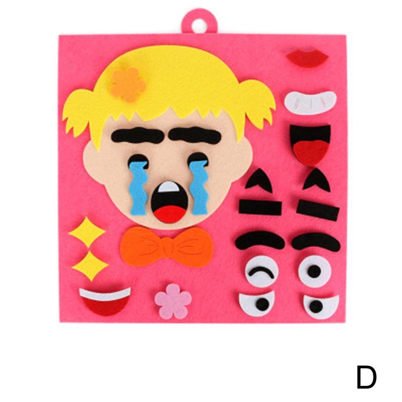 Children&#39;s Expressions DIY Felt Fabric Handmade Stickers Toys for Children Emotion Change Puzzle Educational Toys For Kid: QWE9309D