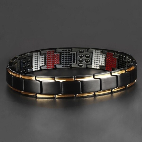 Magnetic Therapy Bracelet 3-in-1 Weight Loss Improve Sleep Adjusting Titanium Steel for Women Men: 4