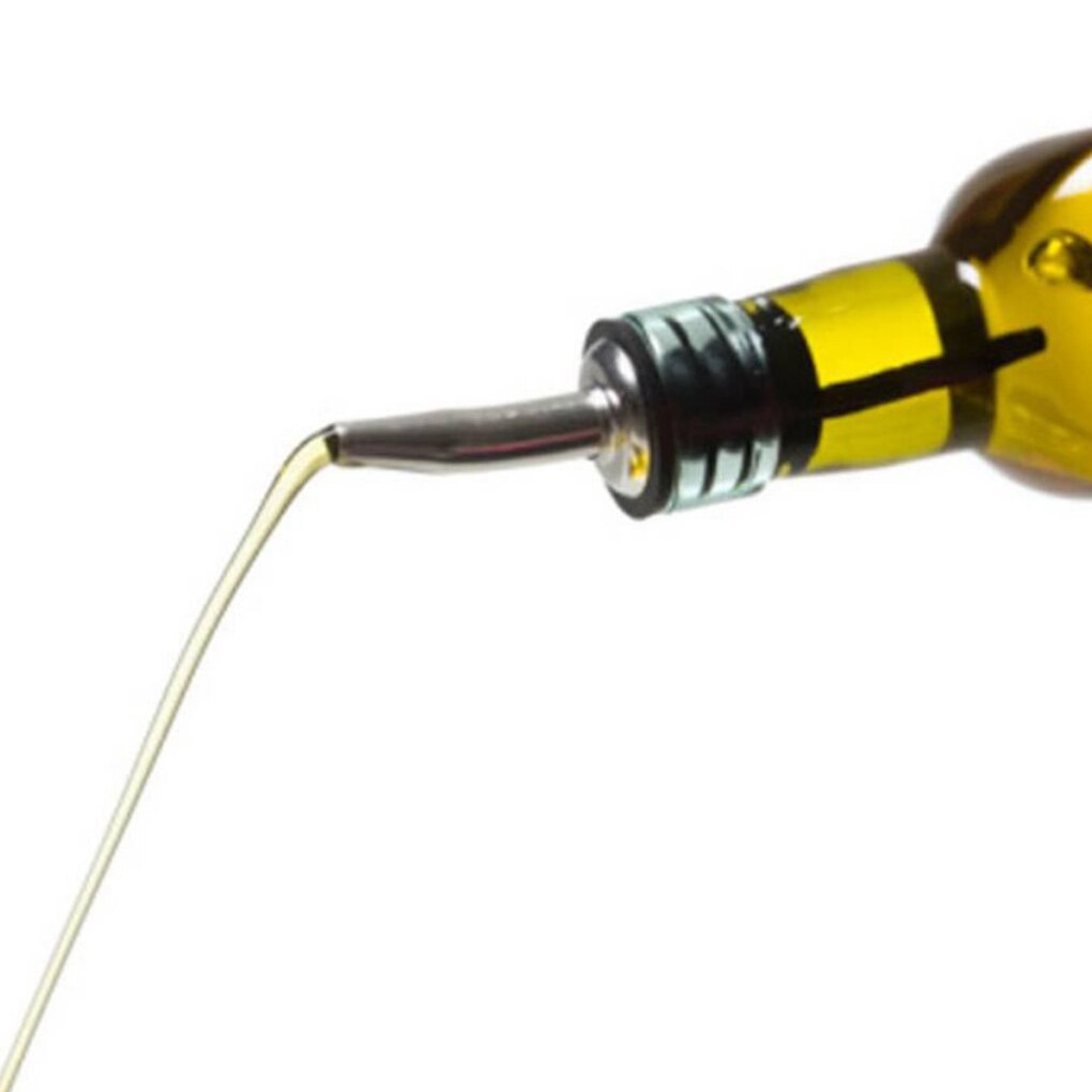 2pcs Stainless steel wine Olive Oil Pourer Dispenser Spout Glass Bottle Pourer Black