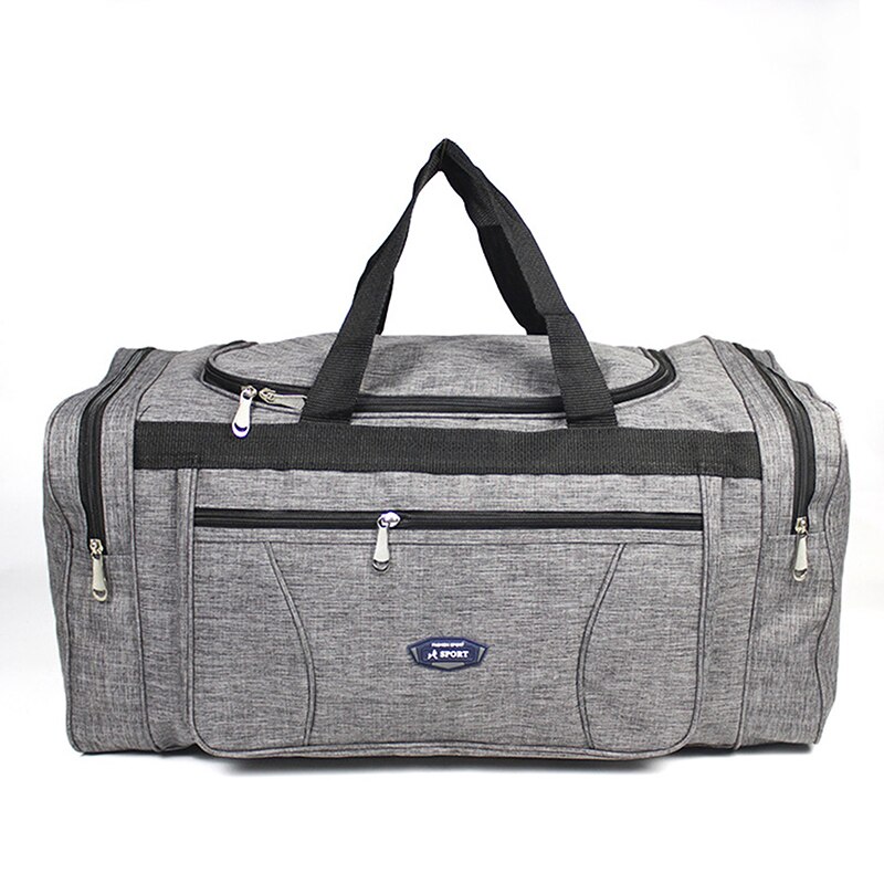 Oxford-bolsas de viaje impermeables para hombre, bolso de viaje de mano, grande, de gran capacidad, para fin de semana: M-Gray