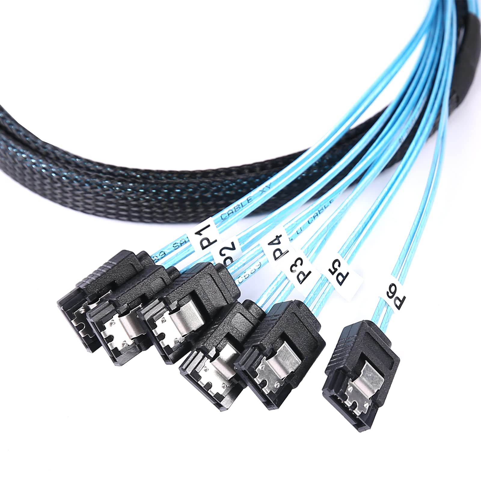 4/6 unids/set Cable Sata a Sata 6 puertos/juego Cable de fecha Sata 7 pines a Sata Cable Sas de 7 pines Cable divisor HDD de 6Gbps para servidor
