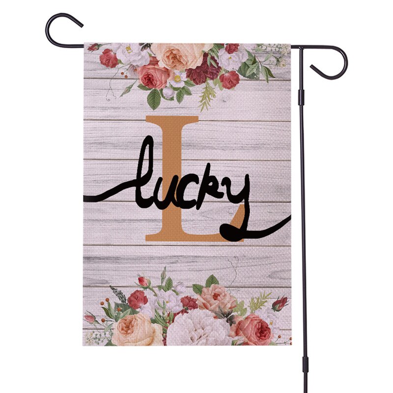 Banderas de jardín de doble cara, 30x45cm, serie de letras, cartel de lino, pancarta de , banderas, accesorios de decoración para Festival DIY: 2