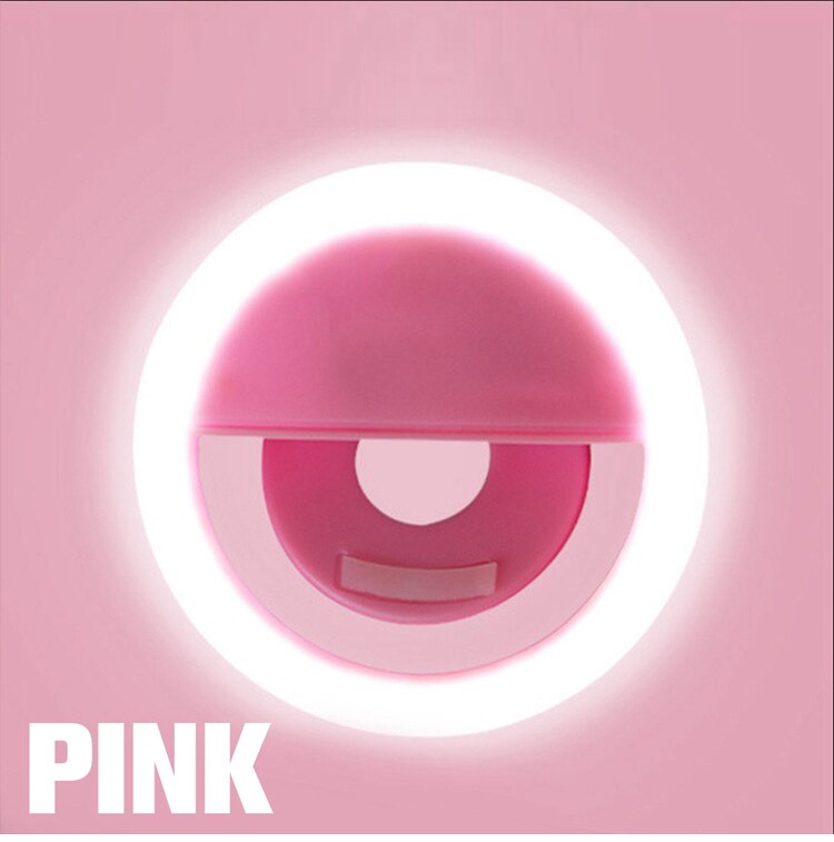 Lumiere-Anillo de luz Led para Selfie, lámpara de luz Led para Selfie, decoración de teléfonos móviles, foto, espejo de luz nocturna, señal de neón, anillo de luz para Selfie: Pink