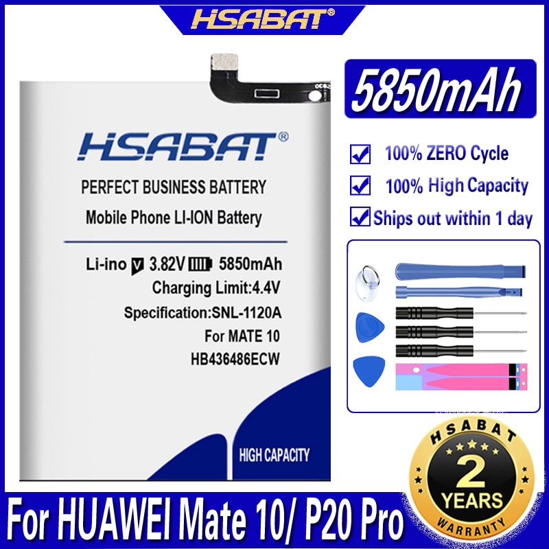 Hsabat 5850 2600mah HB436486ECW huawei 社メイト 10/メイト 10 プロ/P20 プロ AL00 L09 L29 TL00/メイト 20/メイト 20 プロ/名誉 V20/メイト ×