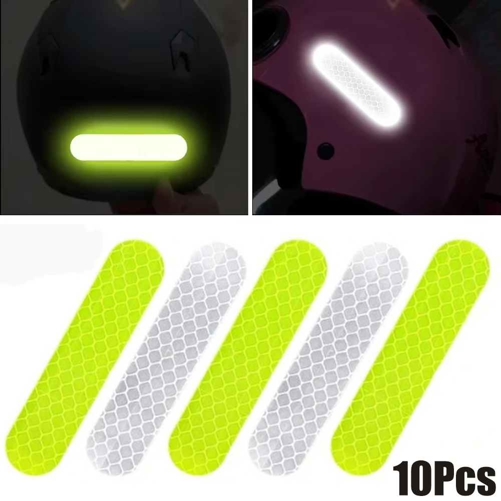 10 Stück Universal--Sicherheitswarnung, reflektierende Aufkleber für Auto, reflektieren alle Lichtquellen, Motorradhelm-Aufkleber, Autoteile