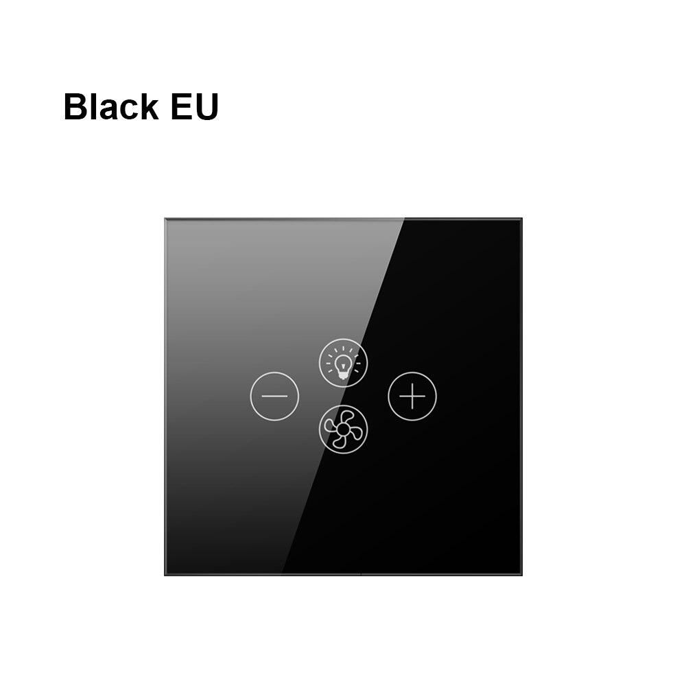 AVATTO-ventilador de techo inteligente con Wifi, interruptor de lámpara con varias velocidades, controlado por voz por Alexa y Google Home, Tuya: EU FSL01 Black