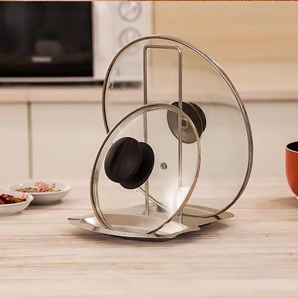 Spoon Rest Pot Lid Holder Stainless Steel Rack Pan Cover Stand Organizer Kitchen Dining Tableware Accessorie Stove Storage Shelf