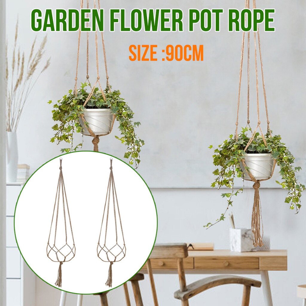 Panier suspendu pour plantes en macramé, support pour plantes, décor bohème