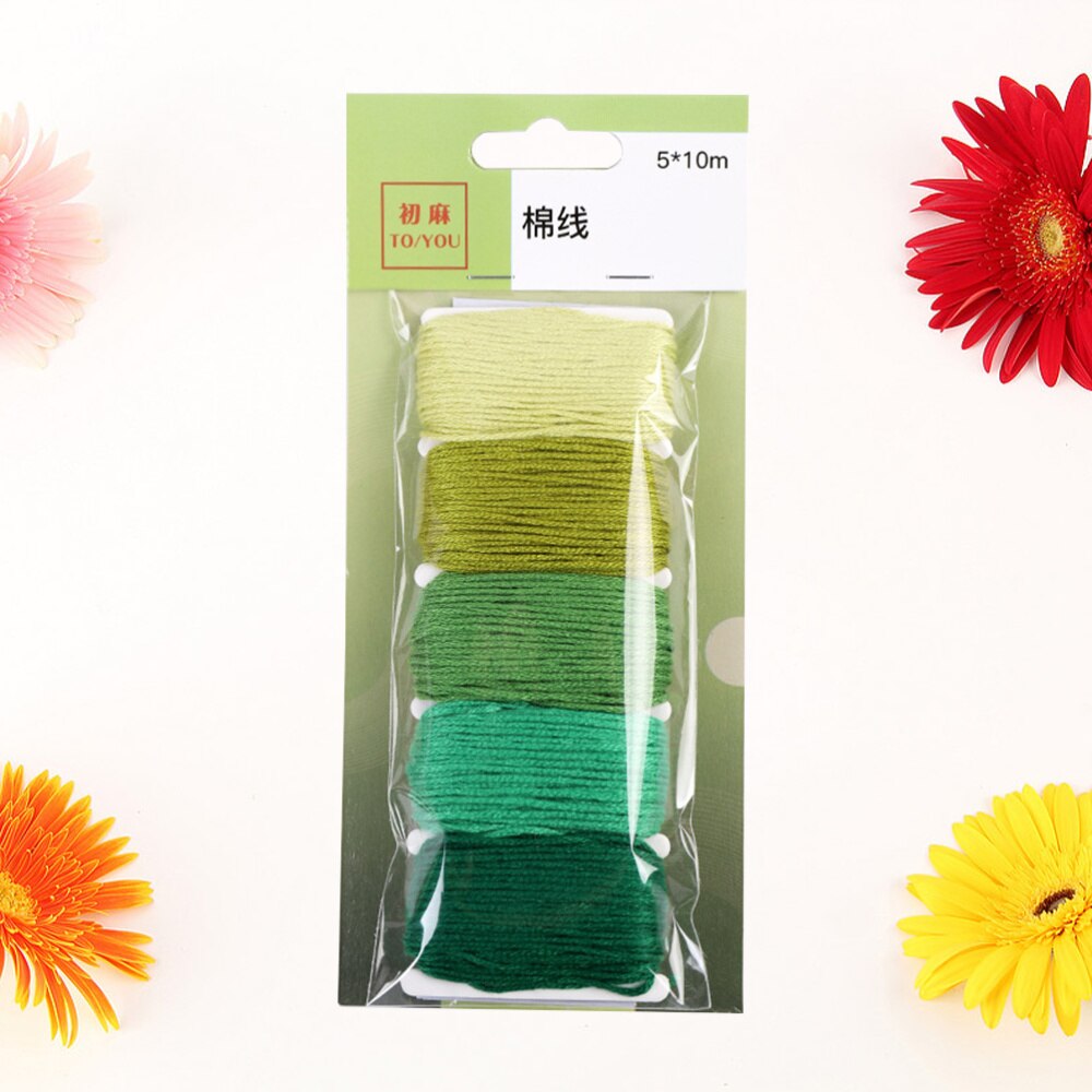 Hilo de punto de cruz de Color degradado, hilo de Cruz para bordar, Color amarillo: Green