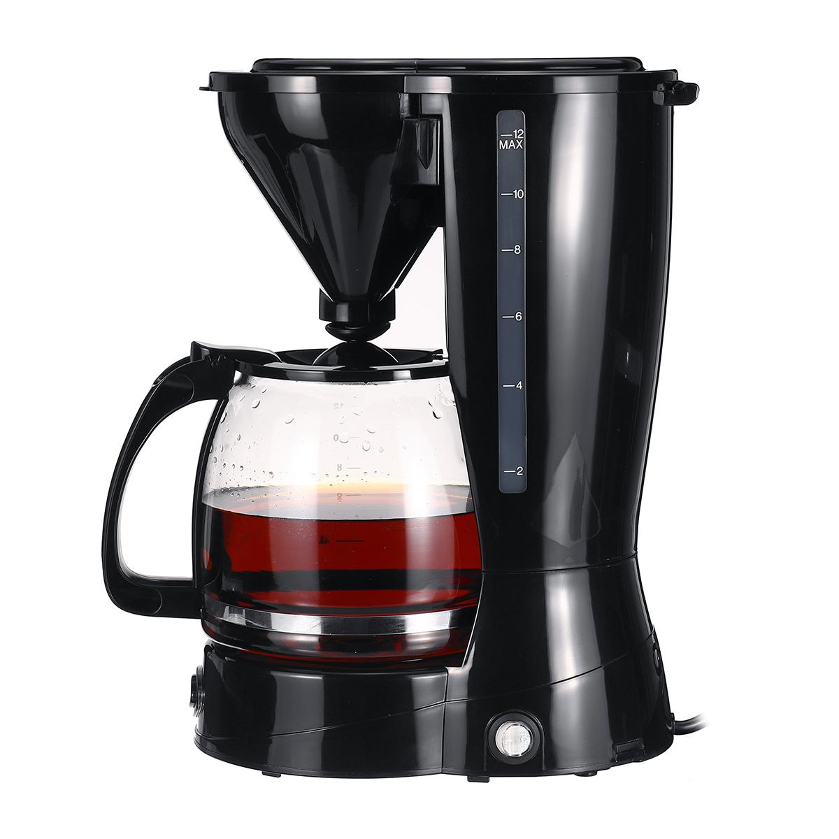 Bærbar kaffemaskine 10-12 kopper elektrisk dryp espresso kaffemaskine 220v husholdningstekande cafe maskine instant varme kaffekande