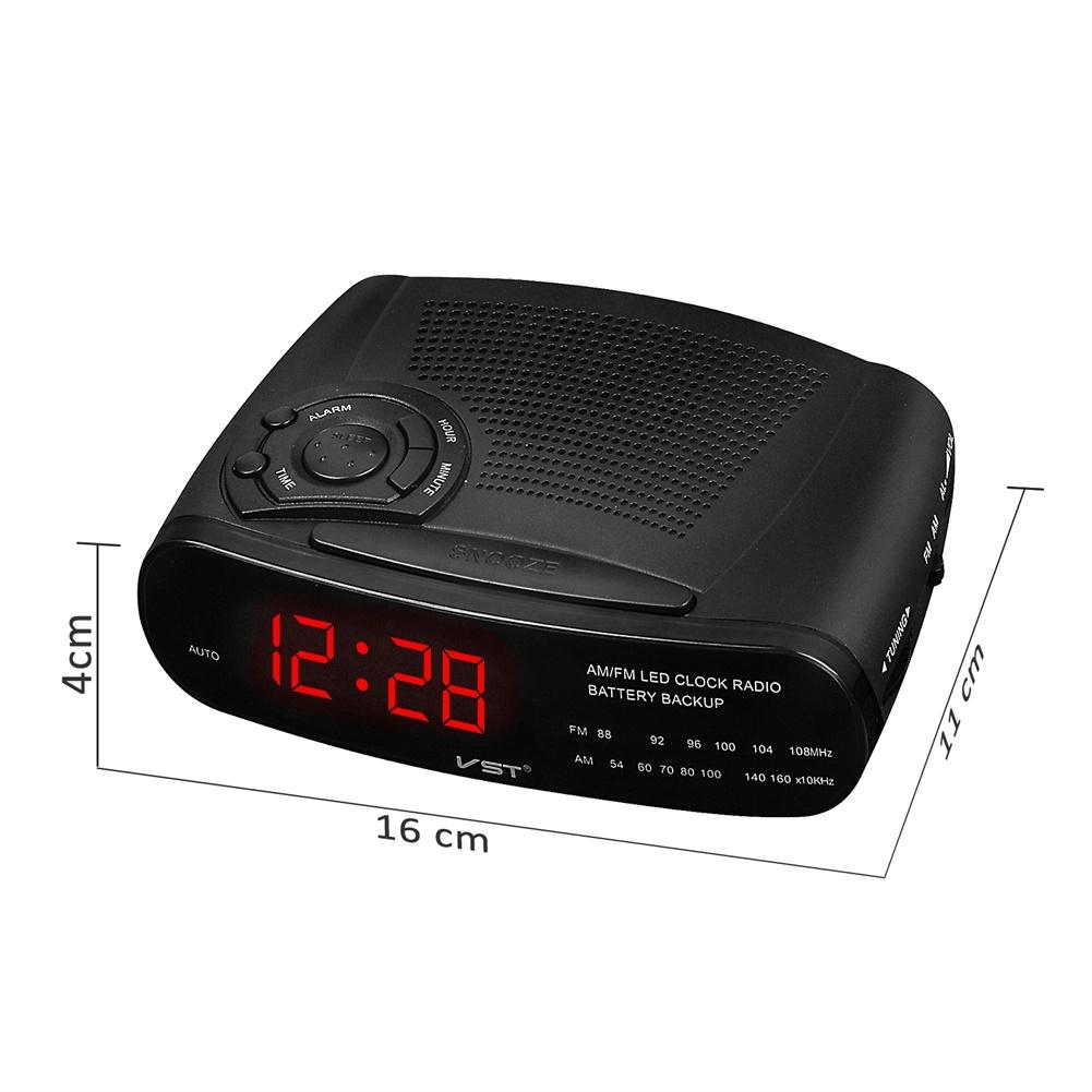220V Alarm Clock Radio AM/FM Digital LED Display with Snooze, Battery Backup Function-30