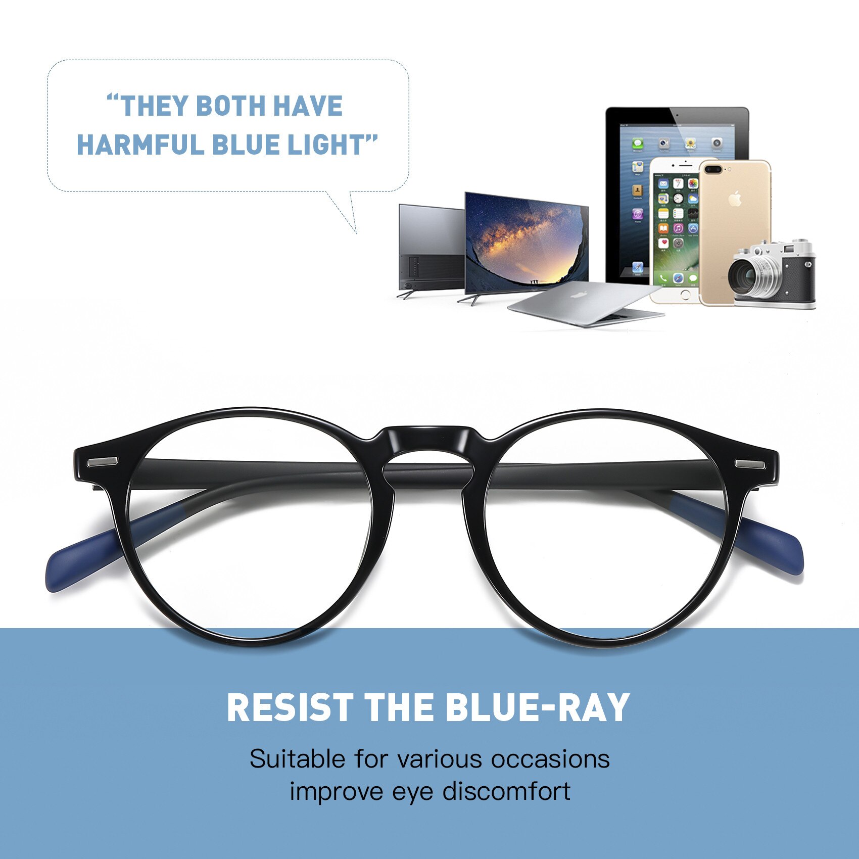 Aofly meekleurende bril voor dames, ronde anti-blauw licht bril voor dames, vintage optisch montuur, computerbril op sterkte  uv400