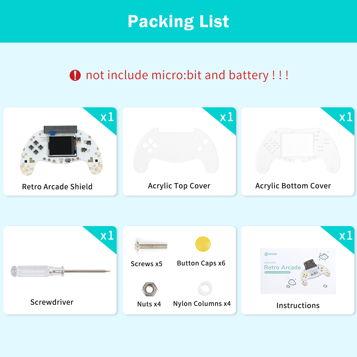 ELECFREAKS microbit Retro Makecode Arcade, Micro:bit Joystick Programming Machine Supports Remote Control(Without Micro:bit)