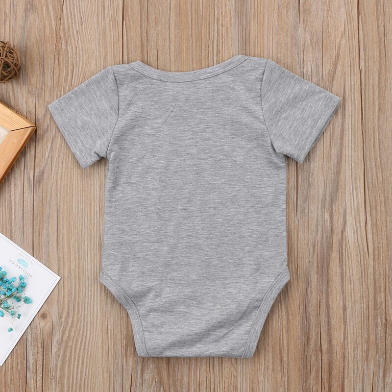 FOCUSNORM Newborn Infant Baby Girls Boy Cotton Rompers Print Letter Short Sleeve Playsuit Jumpsuit Clothes