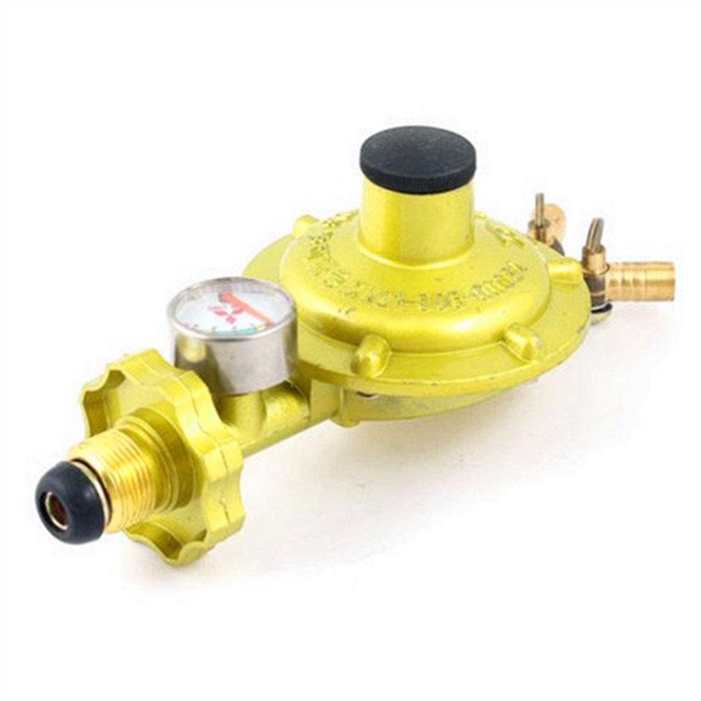 1 PC 1 Inlet 2 Outlet LGP Gas Gauge Pressure Regulator Valve Yellow