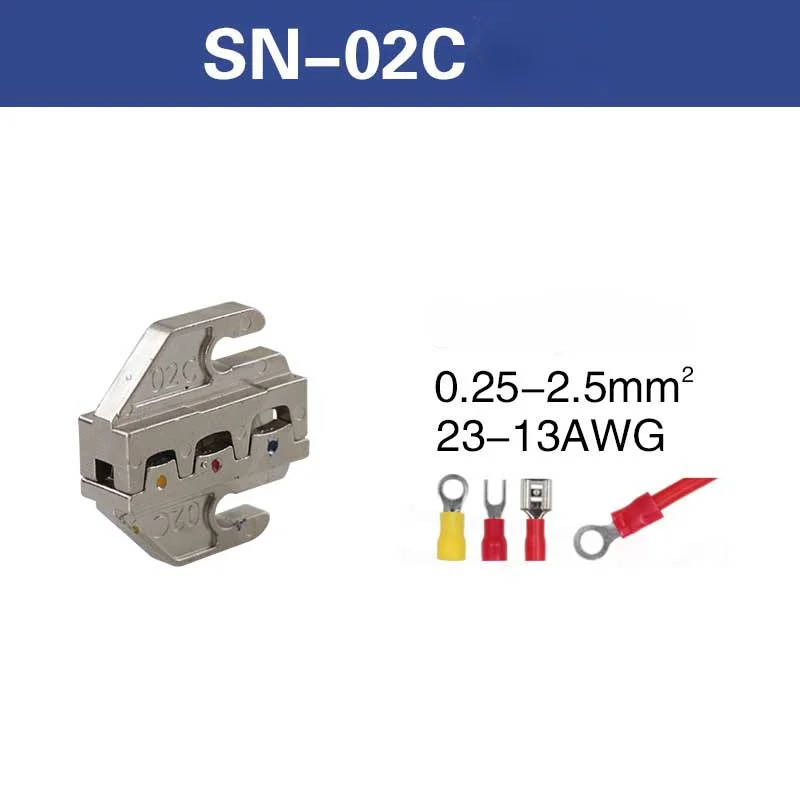 SN-serie krimptangkaak voor veerklemmen Blote aansluitingen Geïsoleerde aansluitingen 58B 2549 02C 06WF 2546B 58B 06: Grey