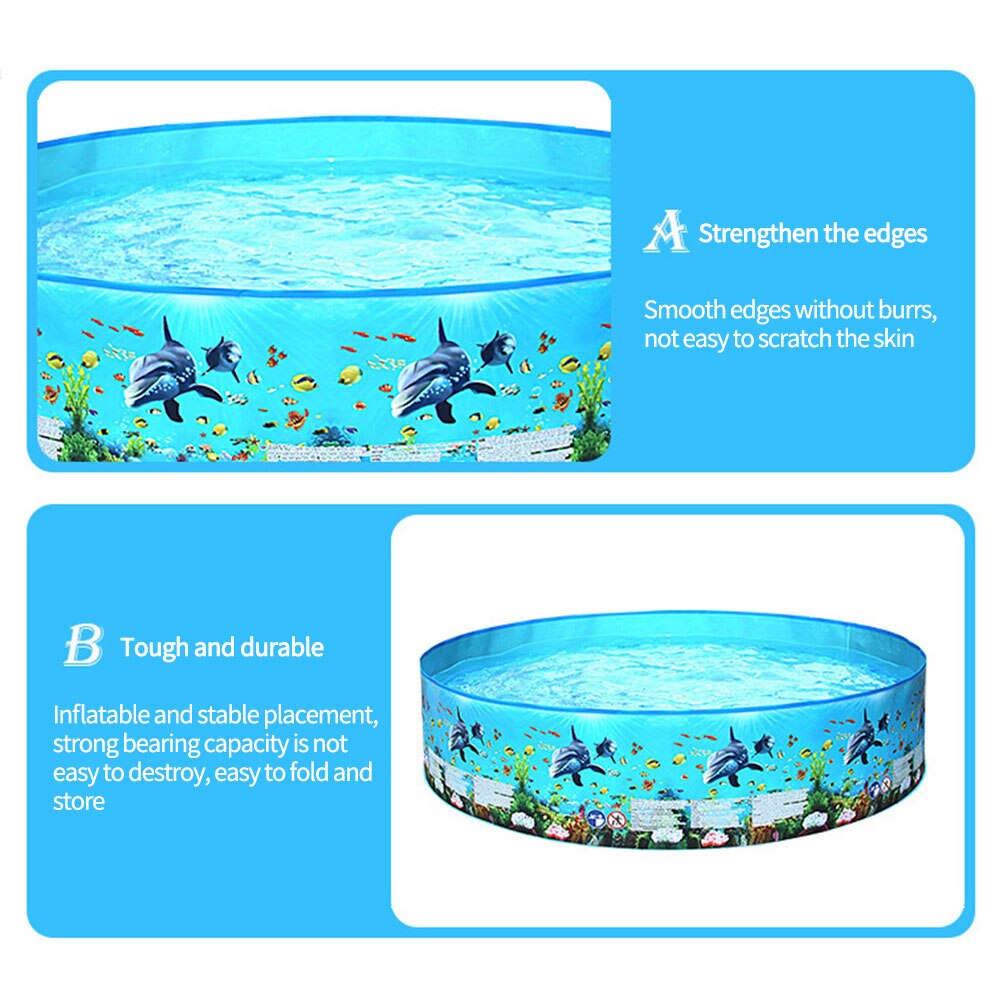 DIA183/244cm Cartoon Pattern Thicken PVC Family Bathing Basin Round Pool Children's Play Pool Fish Pond