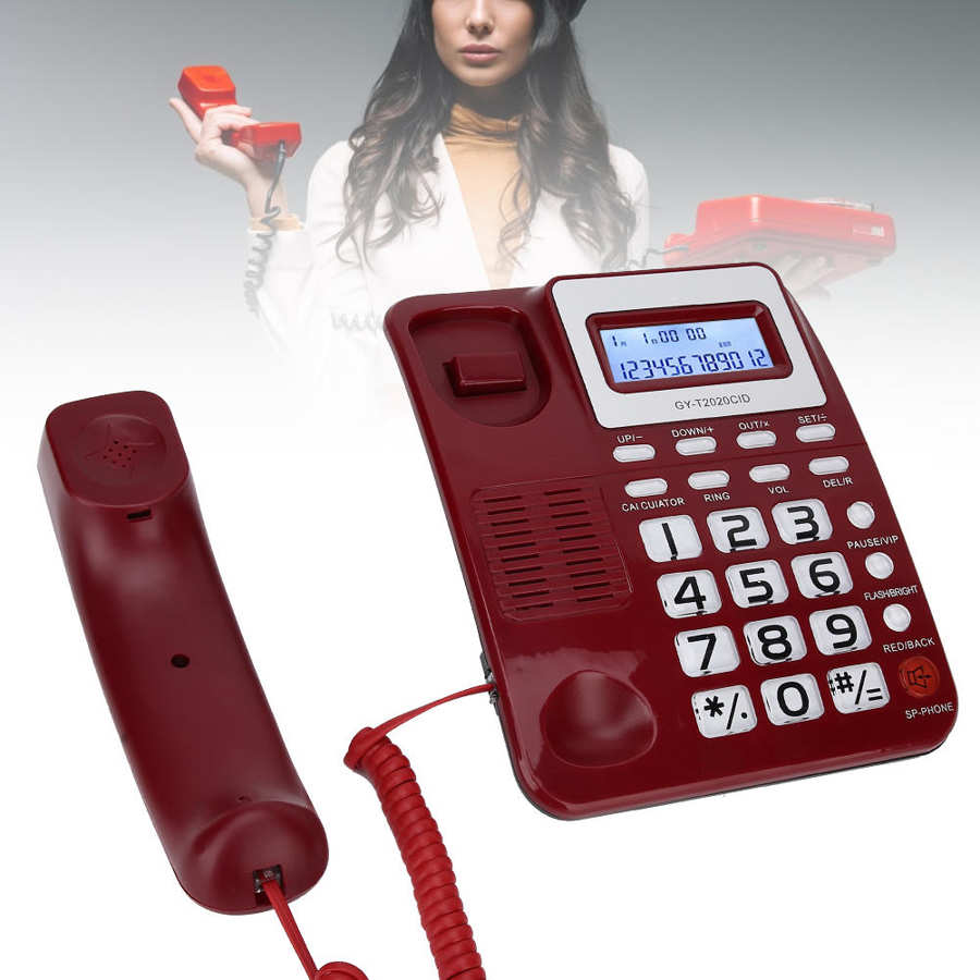 GY-T2020CID telefone com fio com alto-falante gravador de voz caller id exibição calculer telefone fijo para casa telefone fixo