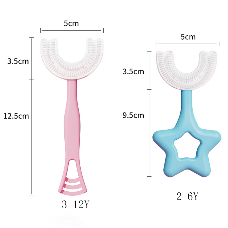 Spazzolino da denti a forma di U per bambini spazzolino da denti morbido Babi spazzola per la pulizia dei denti a 360 gradi per i denti del bambino cura orale accessori per bambini