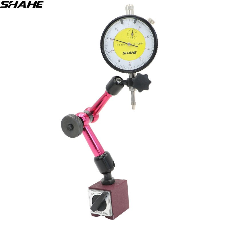 Shahe Flexibele Magnetische Base Holder Stand Met Meetklok 0-10 Mm Magnetische Basis Indicator Set