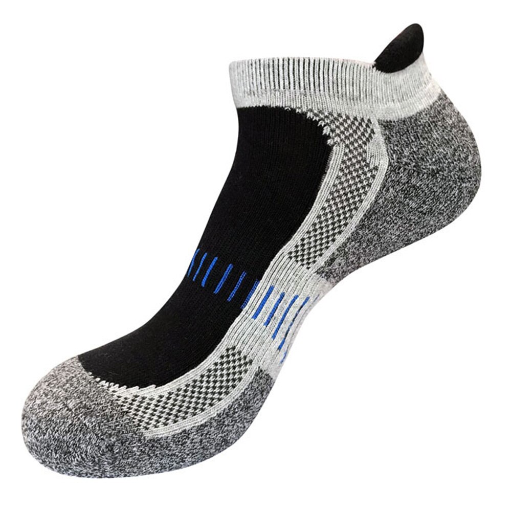 Men 5pairs Trekking Walking Ankle Athletic Socks Cotton Blend Non Slip Ergonomic Soft Running Elastic Outdoor Sports Breathable: Grey