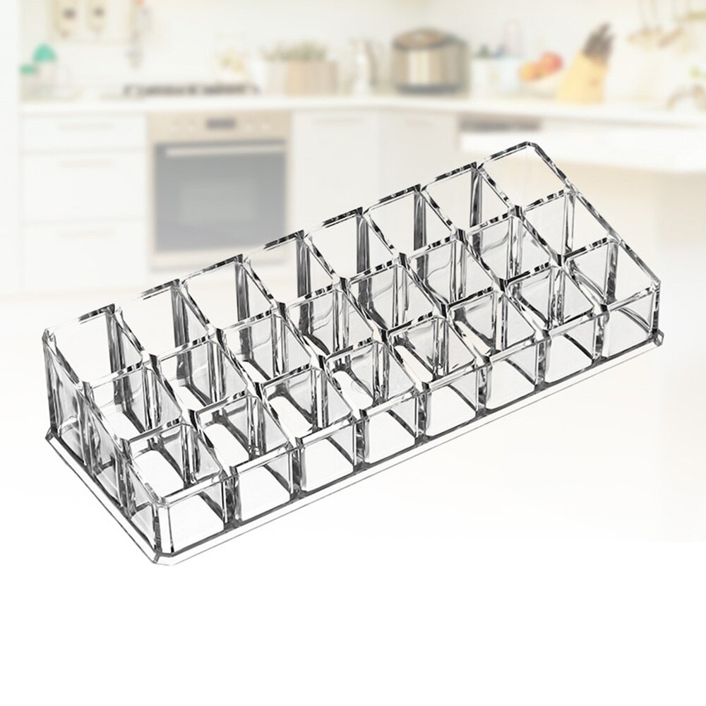 24 sleuven acryl lippenstift organizer doorzichtig draagbaar stevig make-up organizer lipgloss houder cosmetische opbergdoos voor meisjes