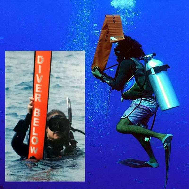 115cm Scuba Diving Surface Marker Buoy Signal Tube Sausage SMB Gear for Underwater Diving Snorkeling