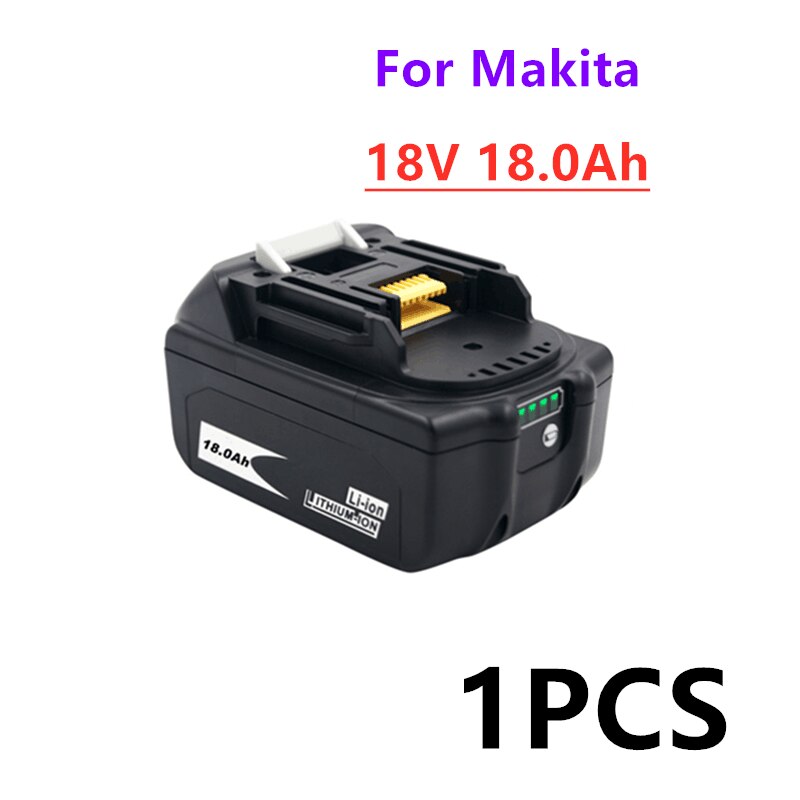 Alkuperäinen makita 18v 18000 mah 18.0ah ladattava sähkötyökalun akku led-litiumionin vaihto-lxt  bl1860b bl1860 bl1850: lla: Kulta-