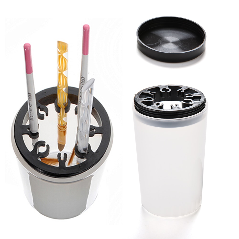 8 Gaten Uv Acryl Gel Pen Pot Cleanser Cup Apparatuur Fles Gereedschap Manicure Nail Art Brush Cleaner Plastic Houder case