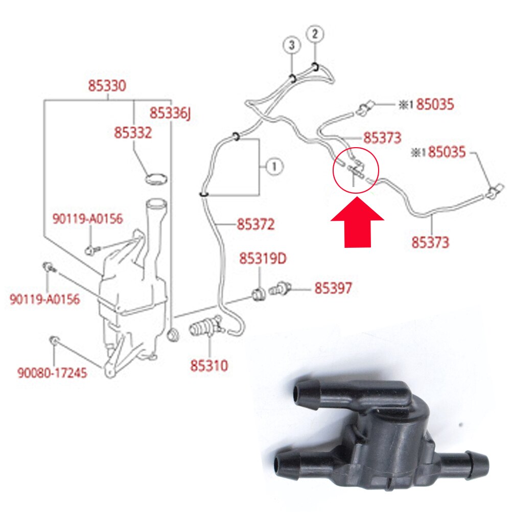 Limpiaparabrisas válvula antirretorno manguera para Lexus IS350 IS350 LS460 LS600hL LX570 NX200t NX300h RC F RC350