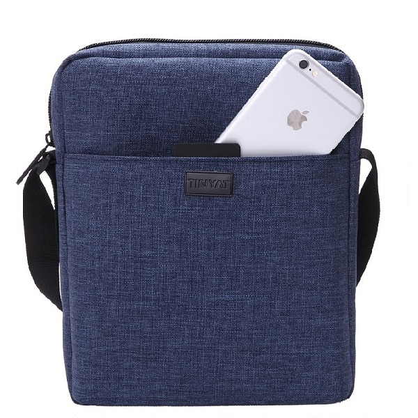 TINYAT Men's Bags Light Canvas Shoulder Bag For 7.9' Ipad Casual Crossbody Bags Waterproof Business Shoulder bag for men 0.13kg: Blue