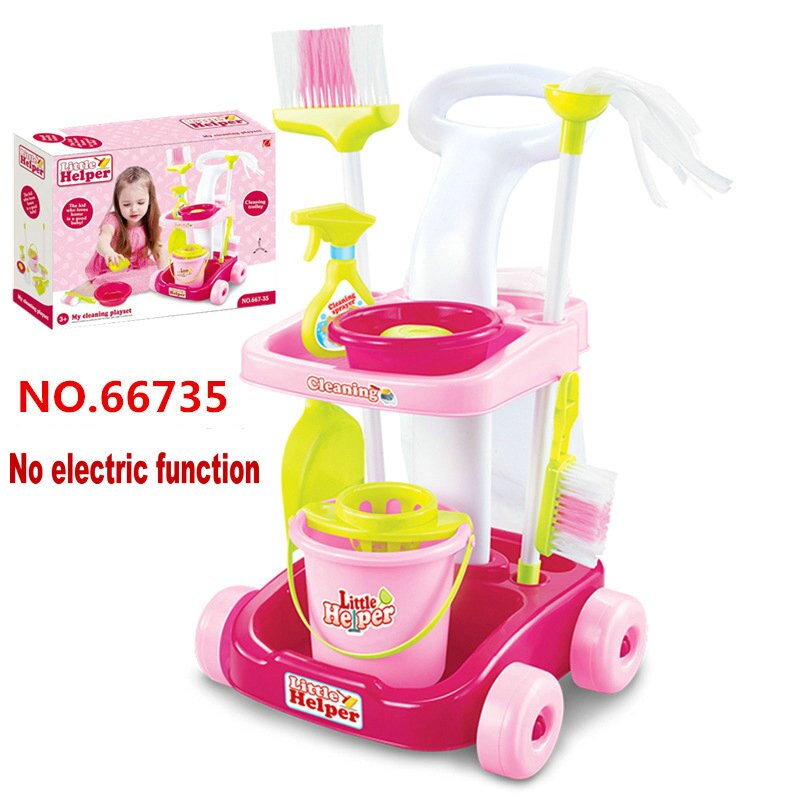 Juguetes de limpieza de suelo para niños, Cubo de trapeador, escoba, aspiradora, juguetes para juego de imitación, para niñas de 3 a 6 años, 53cm: 66735 bucket