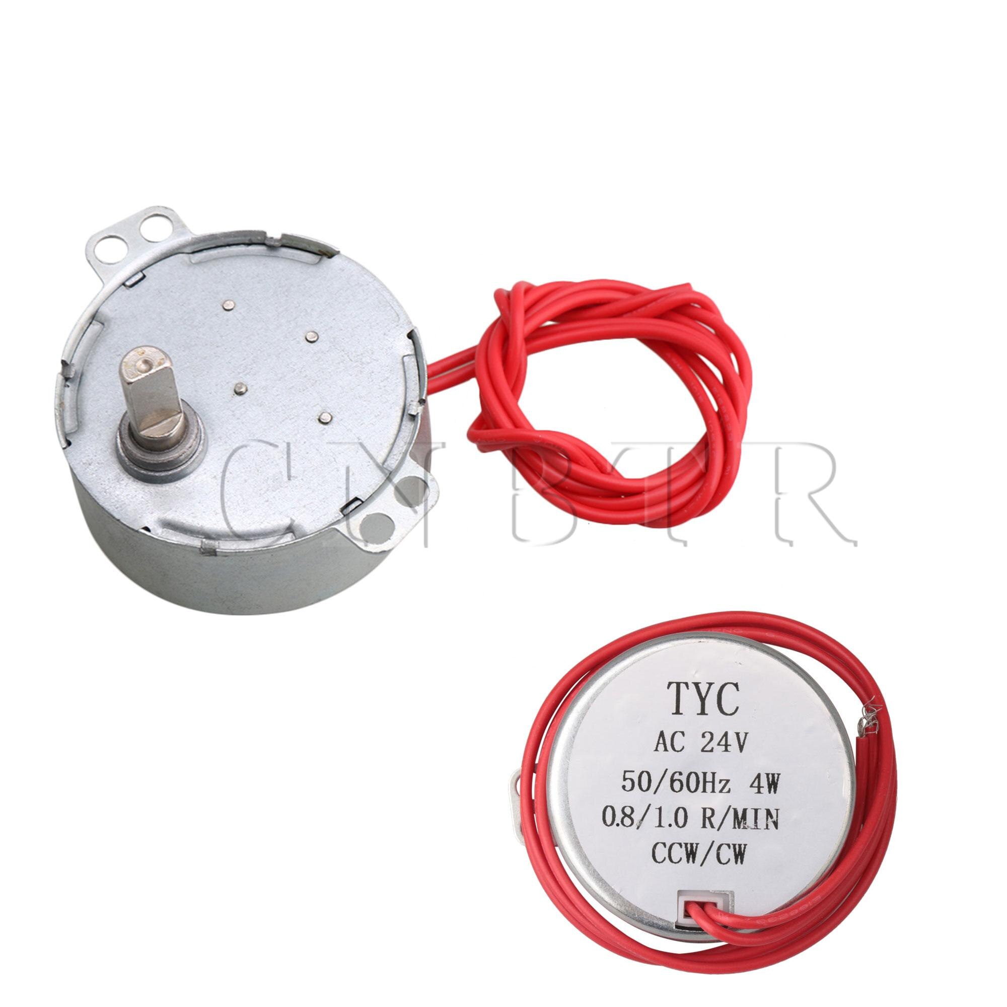 CNBTR Zilveren Metalen AC24V Draaitafel Flat Shaft Synchrone Motor 0.9-1 rpm 12KGF. CM Koppel DIY Machine Accessoire