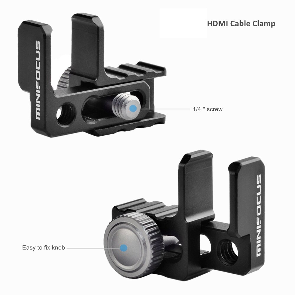Camera Cable Clamp - HDMI Lock Adapter - Aluminum Alloy - for Cage & Monitor - for Sony A6400/A6500/A6300