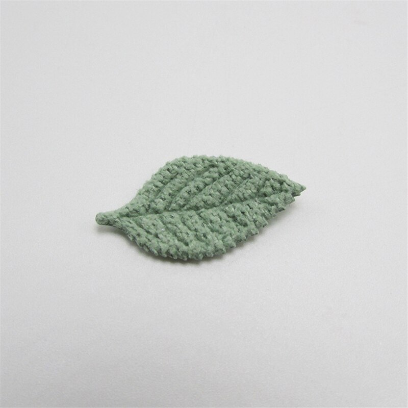 Apliques de hojas de tela de ganchillo, accesorios para el cabello, adornos, materiales de decoración, 20-200 piezas: Verde claro / XS