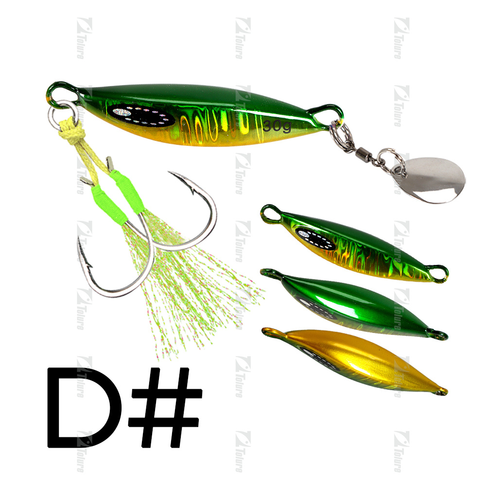 TOLU 2024 Spin Tail Metal Jig señuelo de pesca 20g 30g 40g 60g Spinner Shad Metal Vib Casting Shore Jig cebo hoja de cobre cuchara lubina: 55 mm / Color gris pizarra