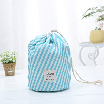 Multifunctionele Opbergtas Waterdichte Draagbare Cosmetische Bag Vrouwelijke Cosmetische Tas Reistas Schoonheid Tas Reizen Opbergtas: blue stripes