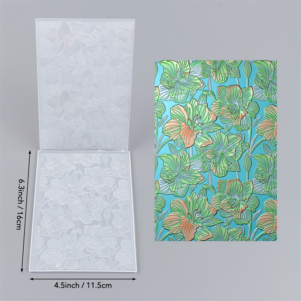 Carpeta de estampado 3D, globo, mariposa, flor, borde de hojas, plantilla de rejilla para decoración de álbum de recortes DIY, tarjeta de papel con textura adicional 2025: Blanco cremoso