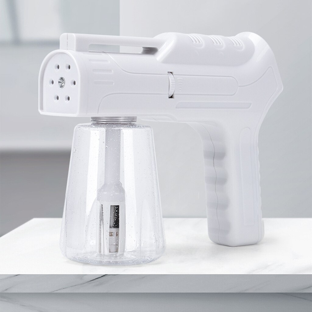 Rechargeable Fogger Electric ULV Sprayer, Portable Handheld Disinfection Blue Light Nano Steam Gun Ato-mizer Machine