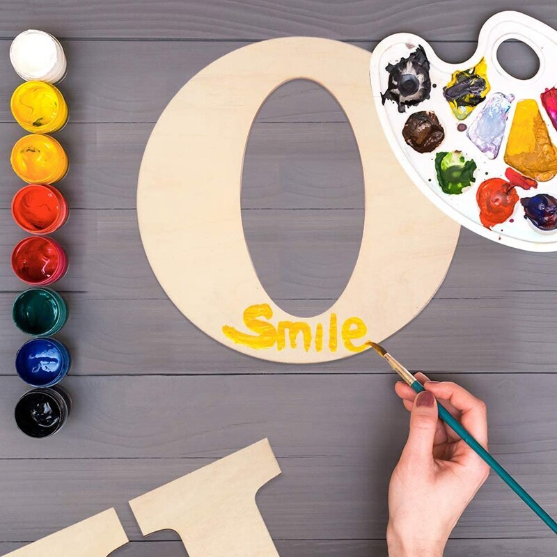 4 pièces 12 pouces lettres en bois non finies grand "Home" pour la décoration murale de la maison