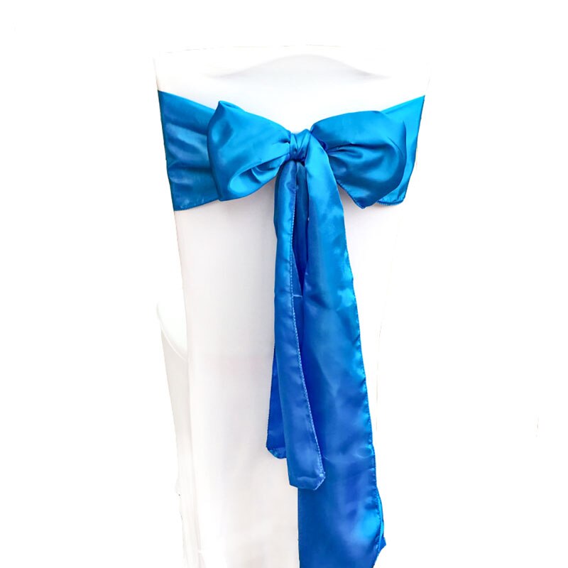 Bruiloft Stoel Sjerpen Bruiloft Stoel Bow Satin Stoel Sjerpen Lint Partij Stoel Band Decoratie Mariage: Blauw