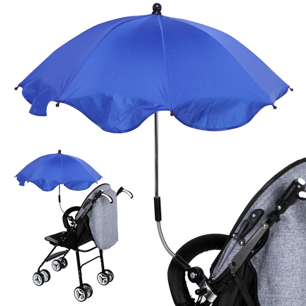 1PC Pram Umbrella Adjustable Stroller Umbrella Rain & UV Protection Baby Pram Pushchair Sun Shade Parasol With Universal Clamp