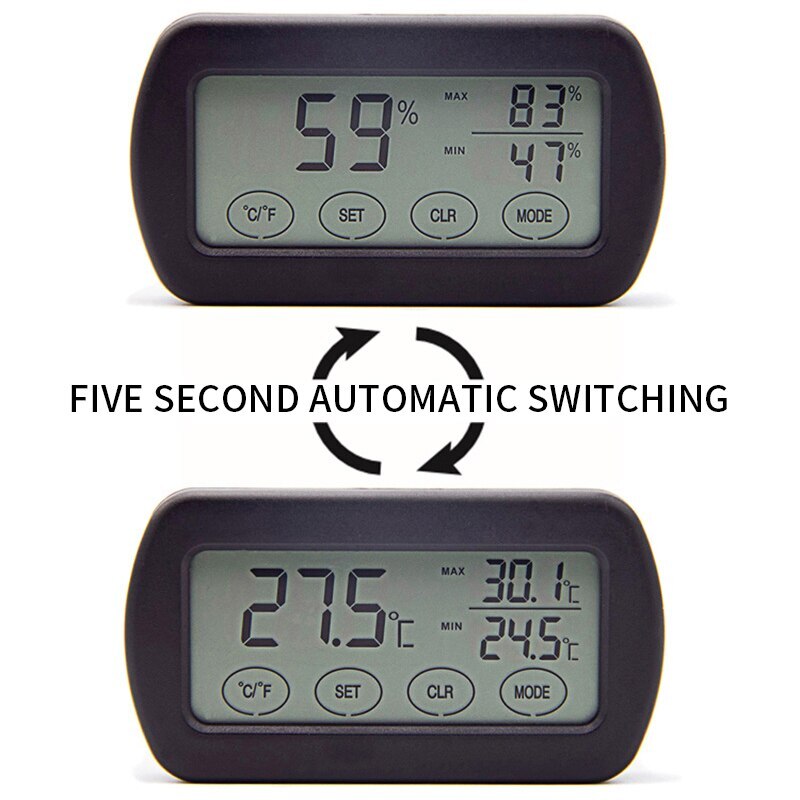 Digitalt lcd multifunktions elektronisk termometer, indendørs hygrometer, fugtighed og temperaturfunktion
