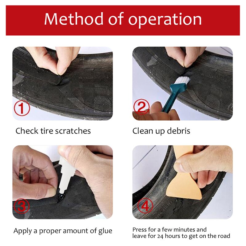 Däck reparation lim däck punktering tätningsmedel lim cykel bil däck reparation patch vattentät resistent kan csv